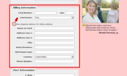 Shows an example of how to fill out the patient information form.